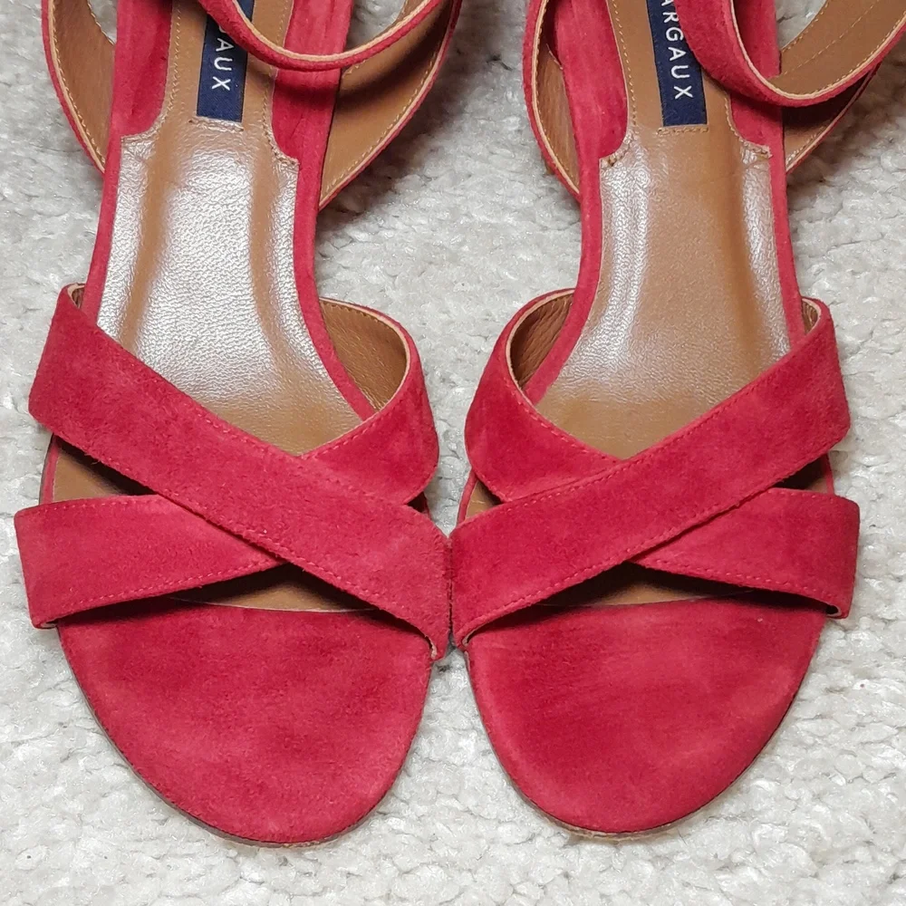 MARGAUX CITY SANDALS IN RED SUEDE size 39.5 - Picture 4 of 16